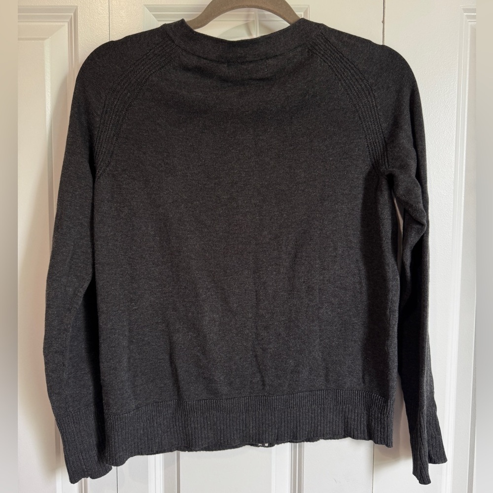 White Stuff Lulu Cardigan 100% Organic Cotton Gray Charcoal UK 8 - Picture 2 of 5